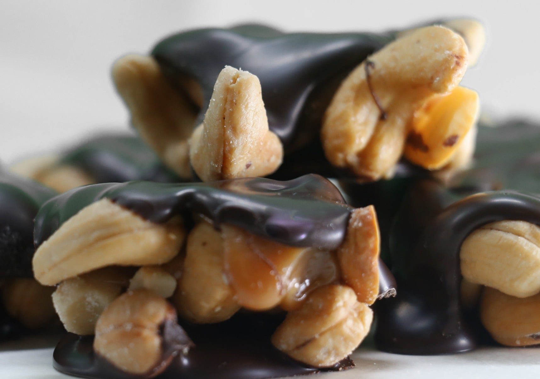 cashew turtles - dark chocolate