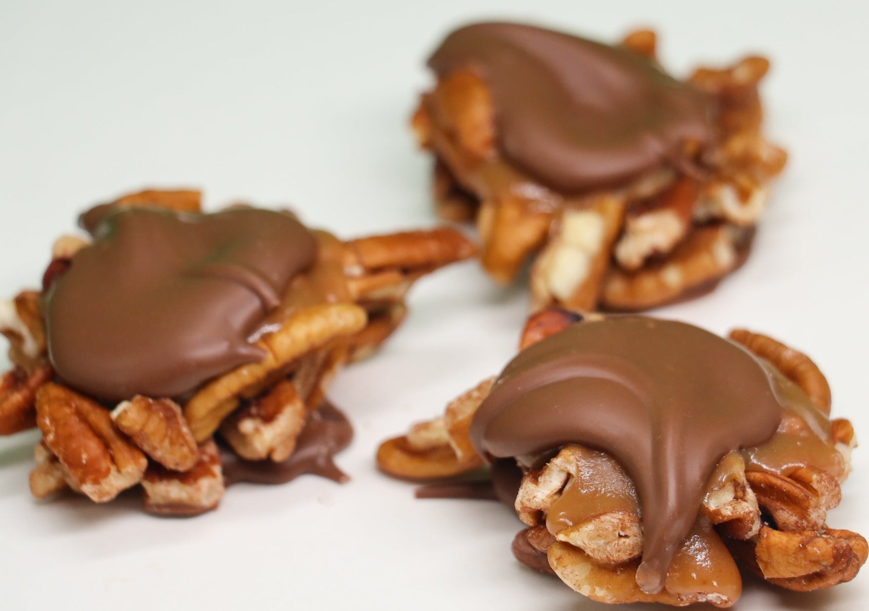 Perkins Cove Candies Pecan Turtles in milk or dark chocolate
