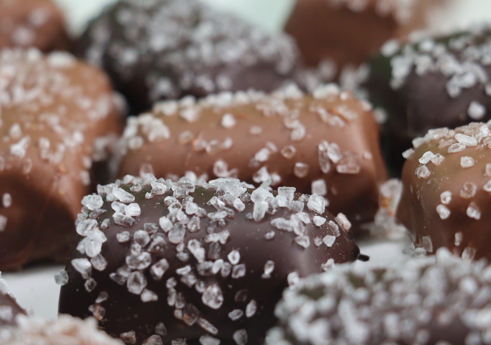sea salt caramels - milk and dark chocolate