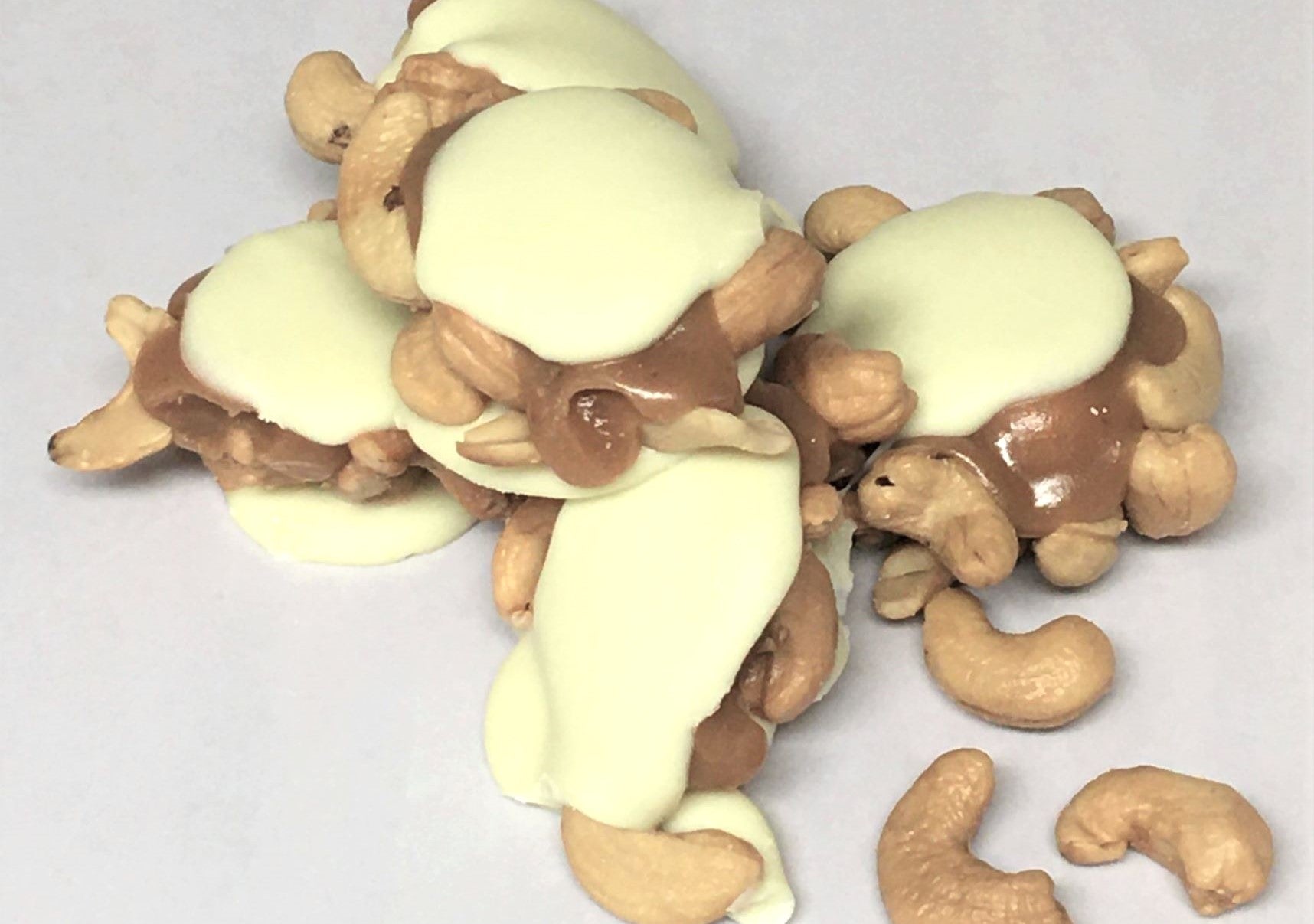 cashew turtles - dark chocolate