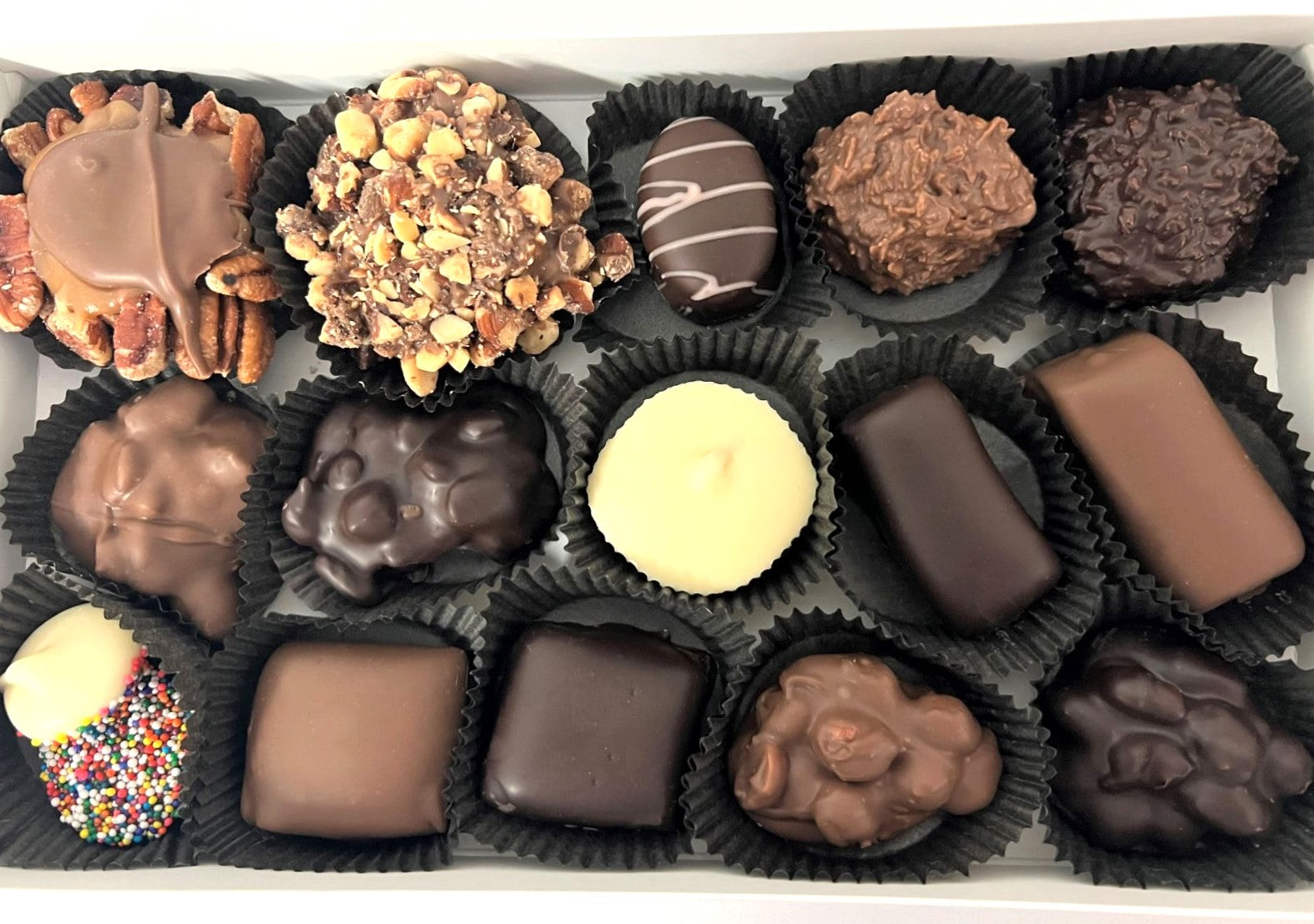 Assorted chocolates and creams